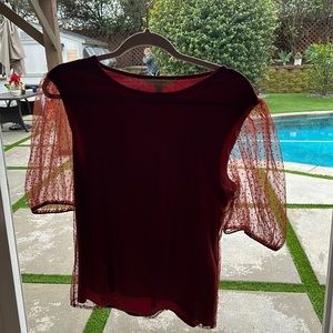 ⭐️⭐️Banana Republic,blouse with sheer overlay, gorgeous, in time for V-day!